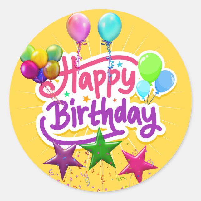 BIRTHDAY OVAL STICKER (Front)