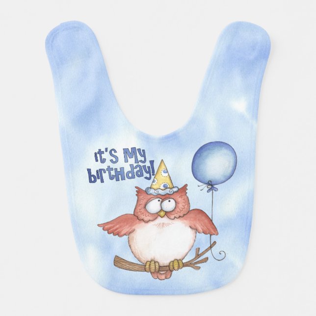 Birthday Owl Bib (Front)