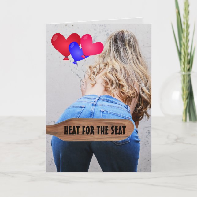 BIRTHDAY PADDLING SPANKING CARD WIFE GIRLFRIEND (Front)
