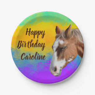 Birthday Palomino Horse  Paper Plates