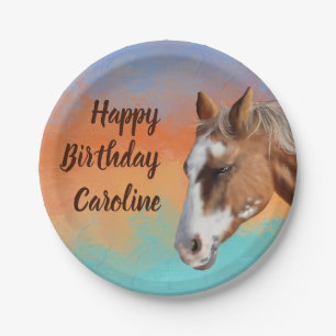 Birthday Palomino Horse Paper Plates