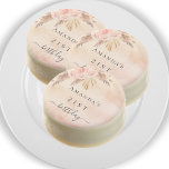 Birthday pampas grass blush rose gold flowers chocolate covered oreo<br><div class="desc">A rustic blush pink,  rose gold gradient background. Decorated with rose gold,  pink florals. Personalize and add a name and age.</div>