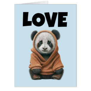 BIRTHDAY PANDA BEAR ART GIANT GREETING CARD