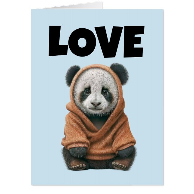 BIRTHDAY PANDA BEAR ART GIANT GREETING CARD (Front)