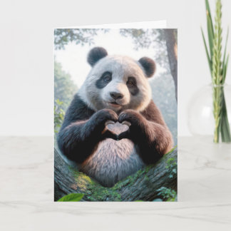 Birthday Panda Bear Paws In Heart Shape Card