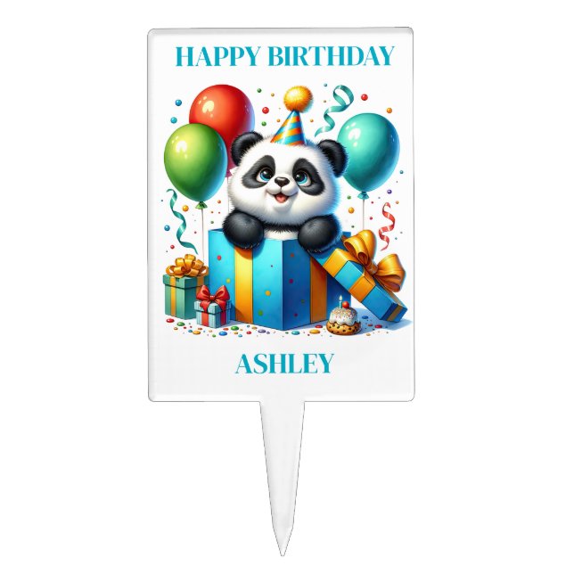 Birthday Panda Cake Topper (Front)