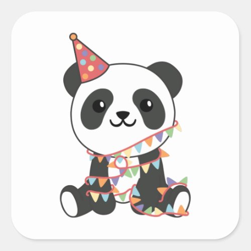 Birthday Panda For Kids A Birthday Square Sticker