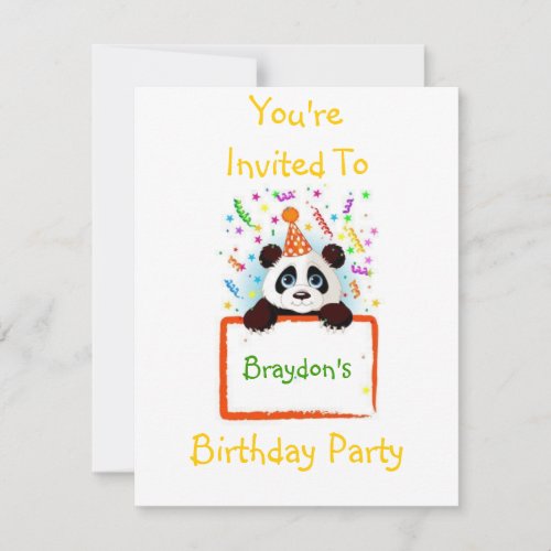 Birthday Panda Personalized Invite