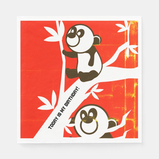 Birthday Pandas Napkins (Front)