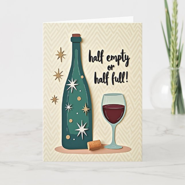 Birthday Paper Cut Bottle Card (Front)