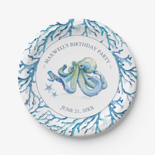 Birthday Paper Plate Boy Blue Under The Sea