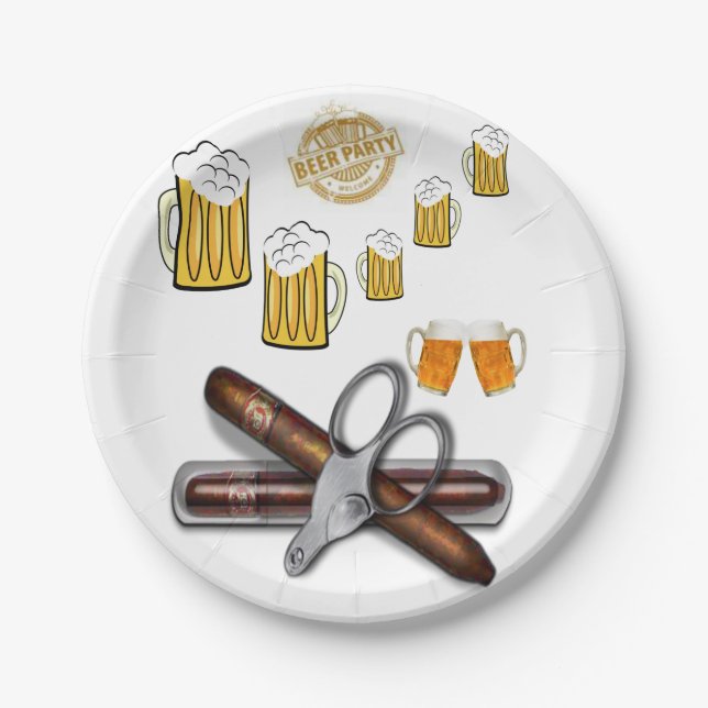 Birthday Paper Plates, Beer Paper Plates (Front)