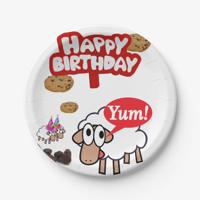 Birthday Paper Plates, Lamb Plates (Front)