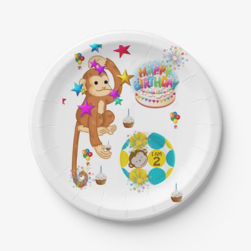 Birthday Paper Plates Monkey Paper Plates