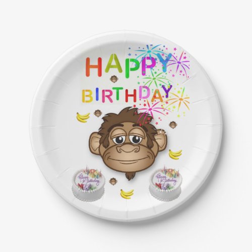 Birthday Paper Plates Monkey Paper Plates