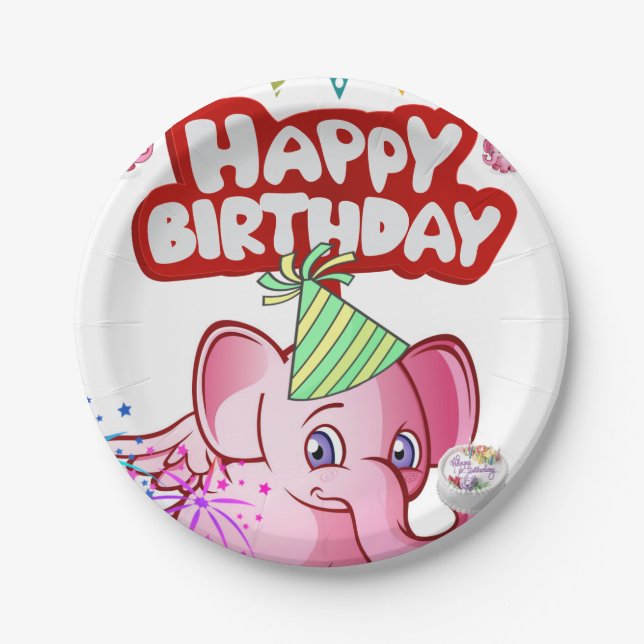 Birthday Paper Plates, Pig Paper Plates (Front)