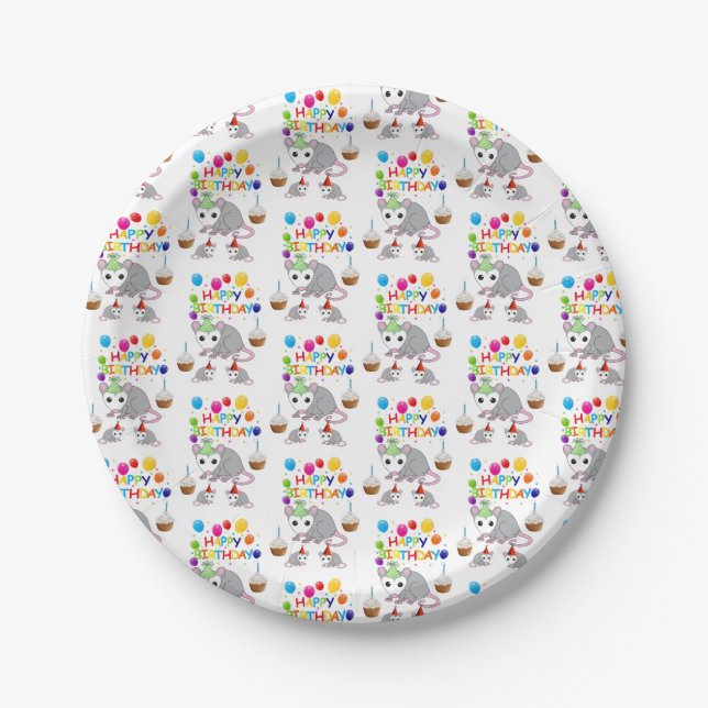 Birthday Paper Plates, Possum Paper Plates (Front)