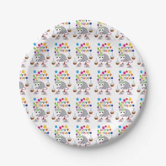 Birthday Paper Plates, Possum Paper Plates (Front)