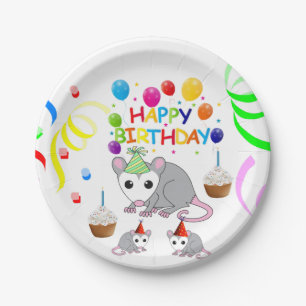 Birthday Paper Plates, Possum Plates
