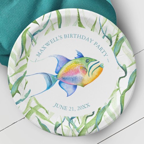 Birthday Paper Plates Under The Sea Tropical Fish