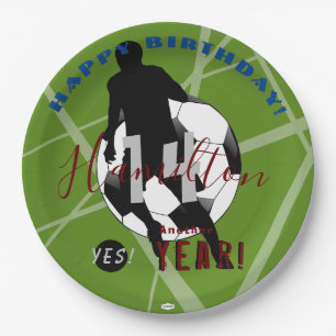 Birthday Paper Plates with Soccer Theme HAMbyWG
