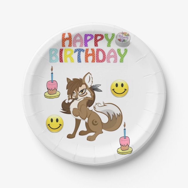 Birthday Paper Plates, Wolf Paper Plates (Front)