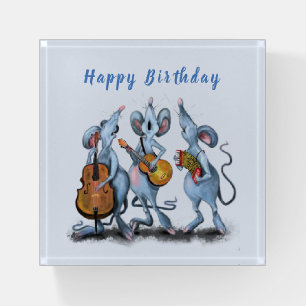 Birthday Paperweight Gift Mouse Music Band Fun