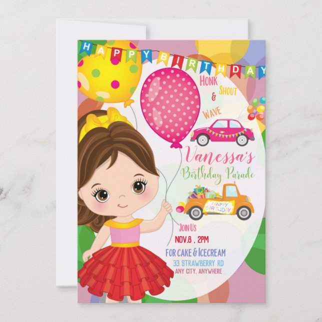 Birthday Parade 1 Invitation Card (Front)