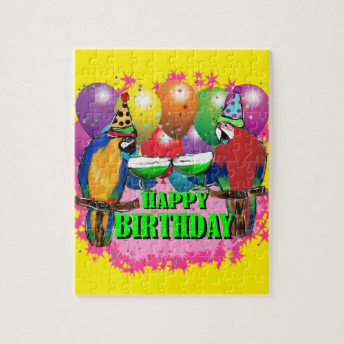 BIRTHDAY PARROTS JIGSAW PUZZLE