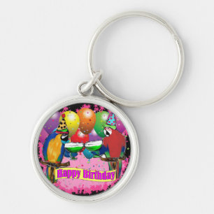 BIRTHDAY PARROTS KEYCHAIN