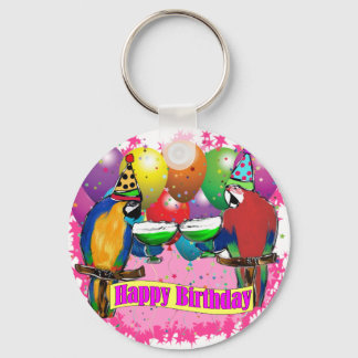 BIRTHDAY PARROTS KEYCHAIN