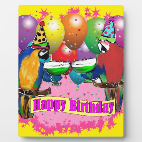 BIRTHDAY PARROTS PLAQUE