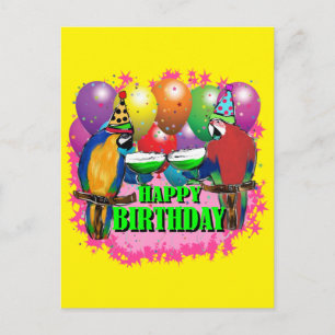 BIRTHDAY PARROTS POSTCARD