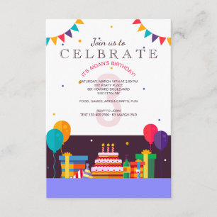 Birthday Party "3" Invitation