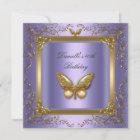 Birthday Party 40th Gold Purple Butterfly