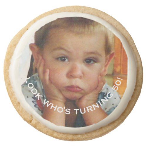 Birthday Party 50th Personalized Round Shortbread Cookie