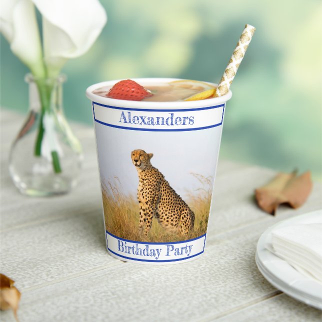 Birthday Party accessory Cheetah personalized Paper Cups (Insitu)