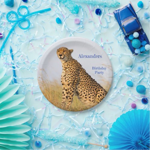 Birthday Party accessory Cheetah personalized Paper Plates