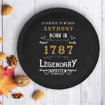 Birthday Party Add Name And Year Paper Plates<br><div class="desc">Celebrate your special day in style with our personalized black and gold birthday party paper plates. Perfect for a special birthday, these plates will add a fun, custom touch to the celebration. The design features a beautiful black and gold pattern and you can add your name and year to the...</div>