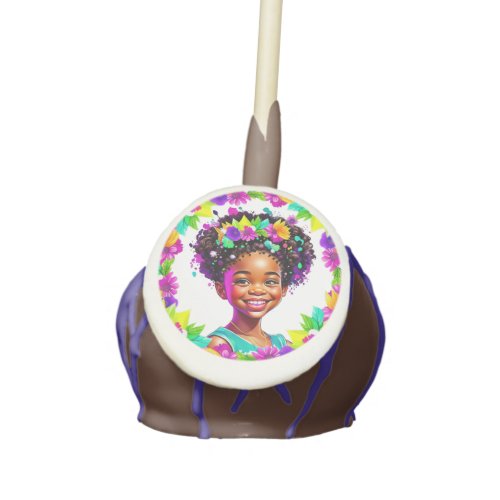 Birthday Party African_American Girl Personalized Cake Pops