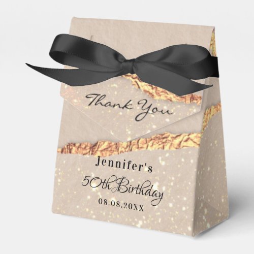 Birthday Party agate marble gold glitter thank you Favor Boxes