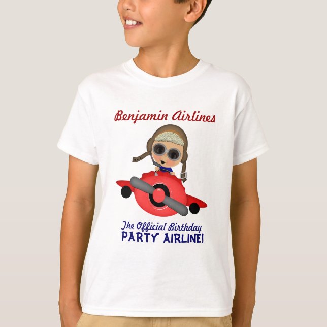 Birthday Party Airline T-shirt (Front)