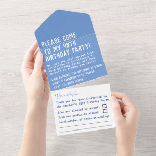 Birthday Party All In One Invitation