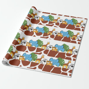 Birthday Party Animal Jungle Safari Wrapping Paper