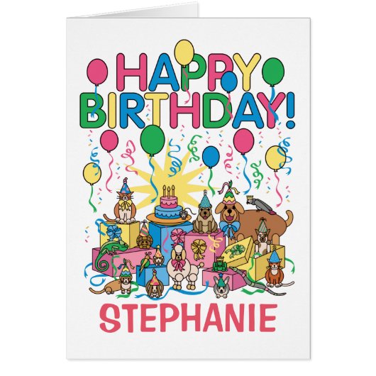 Birthday Party Animals Cards (Front)