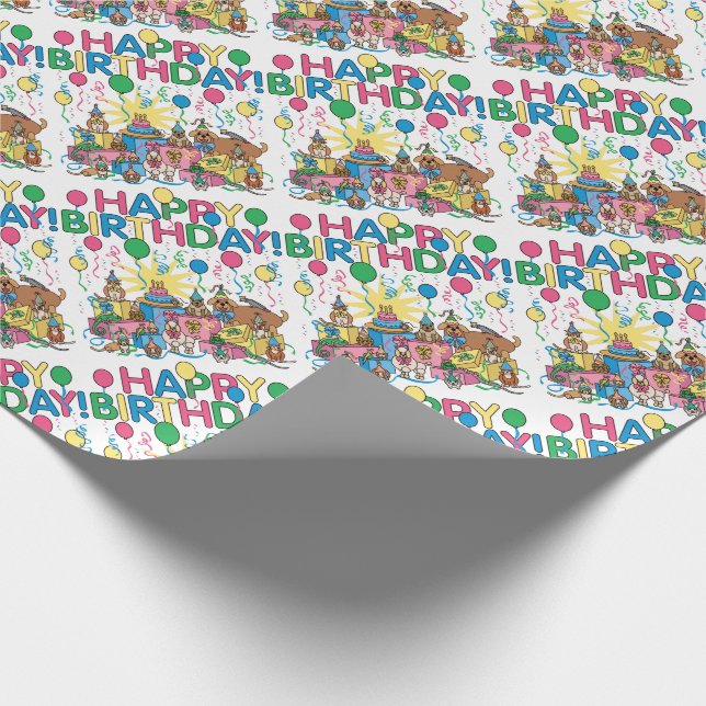 Birthday Party Animals Wrapping Paper (Corner)