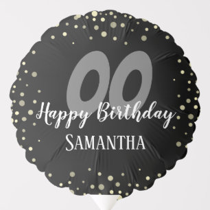 Birthday Party Any Age with Confetti Black Balloon