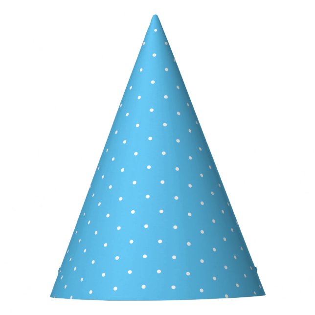 Birthday party baby blue polka dots party hat (Front)