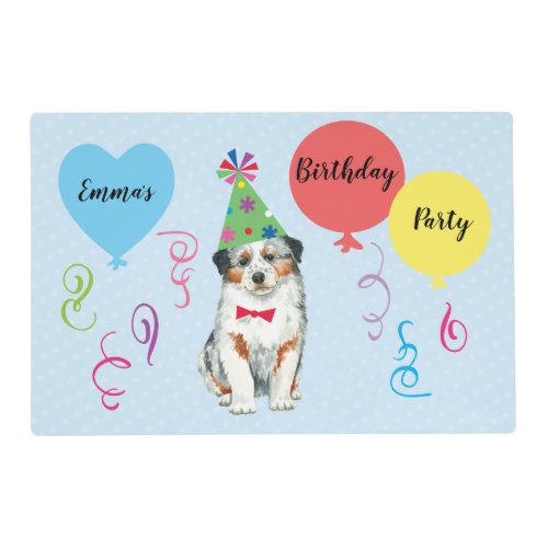 Birthday Party Balloons Aussie Placemat