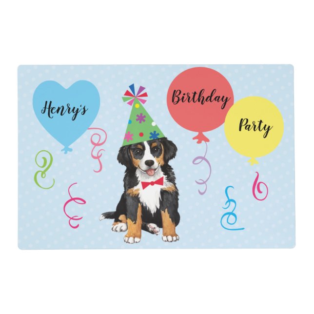 Birthday Party Balloons Berner Placemat (Front)